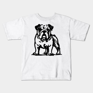 Stick figure bulldog in black ink Kids T-Shirt